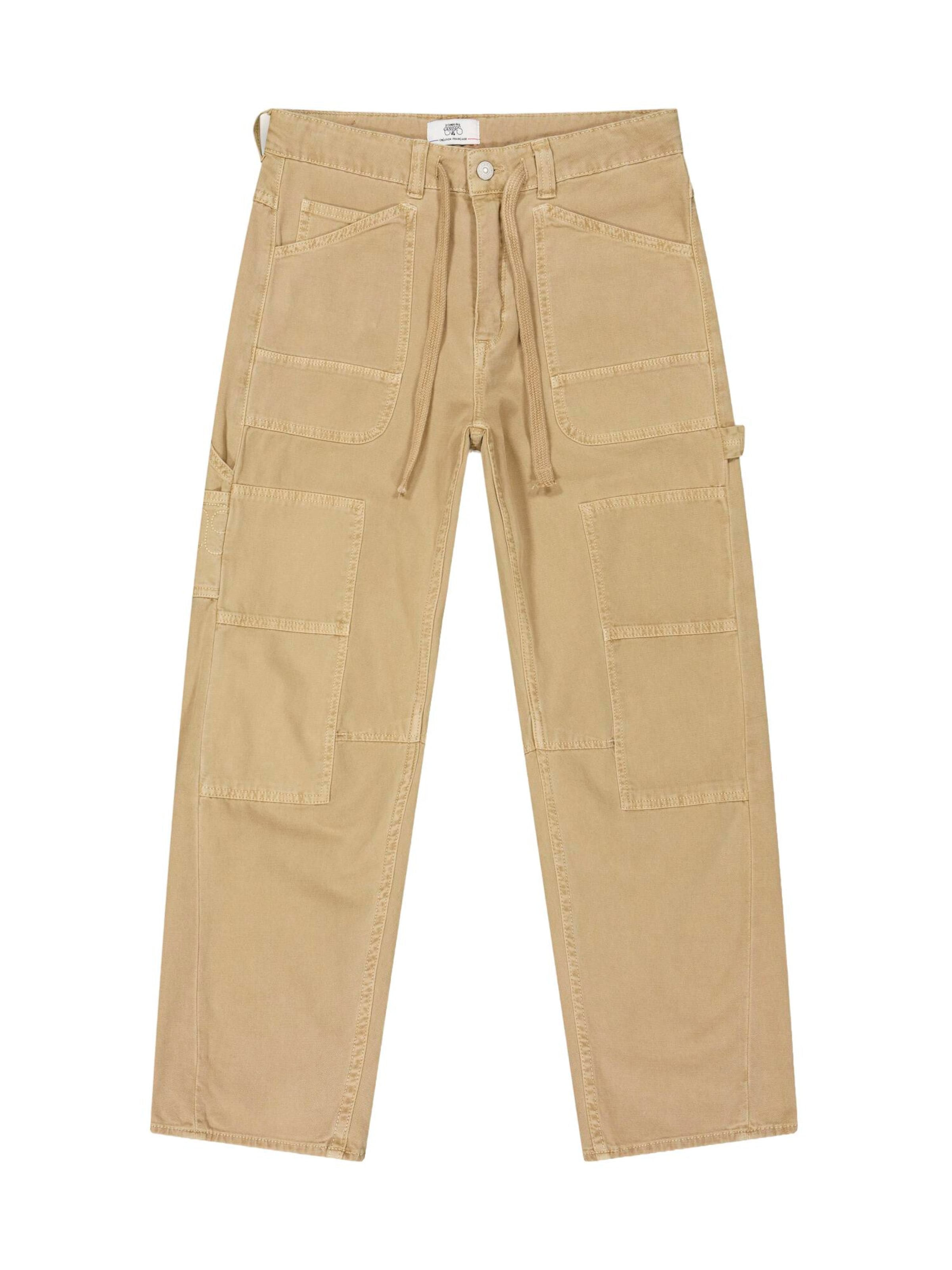 Baggy Pantalon chino Le Temps Des Cerises en beige : devant