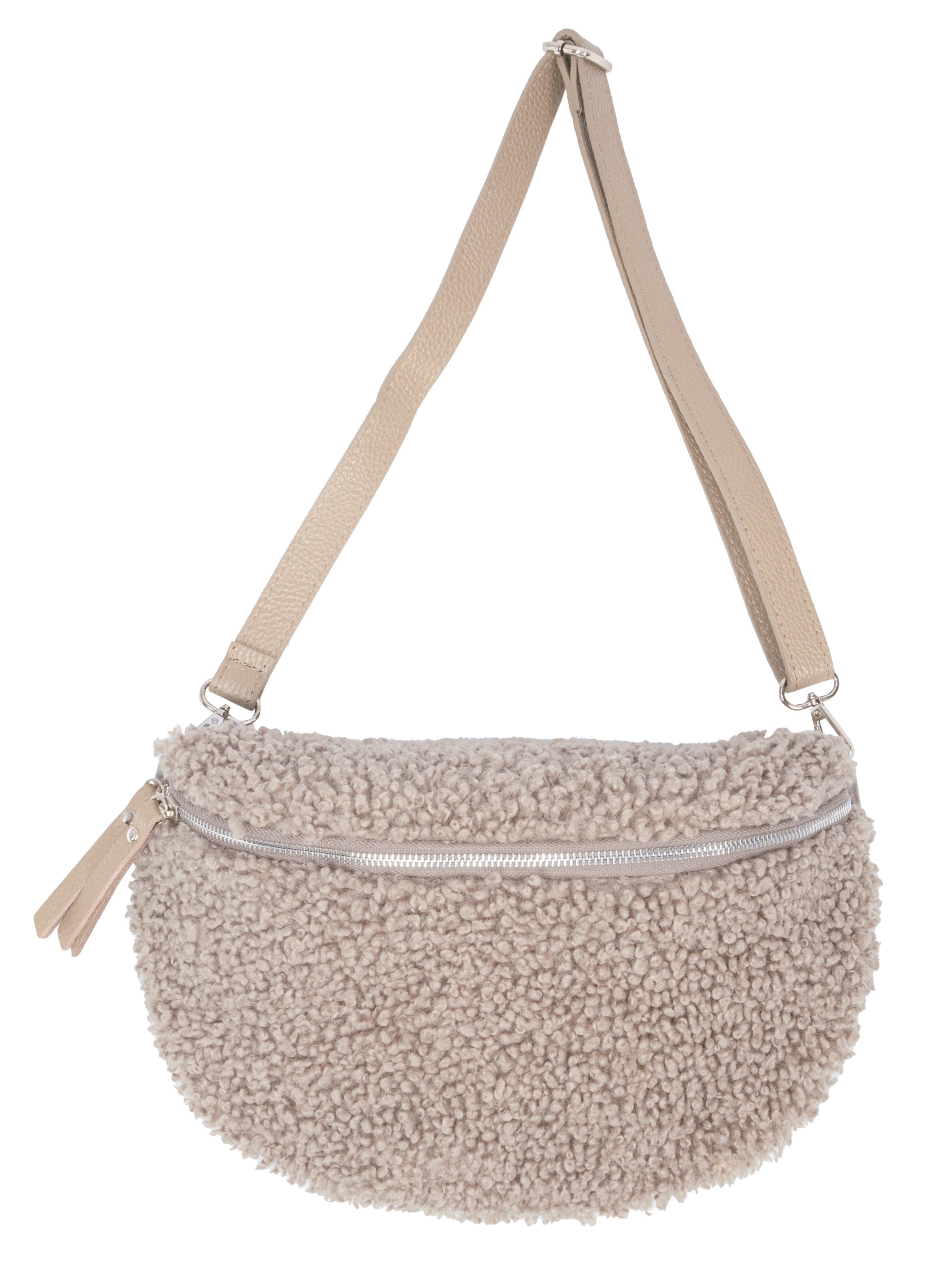 Seasons of April Crossbody Bag 'Fluffy' in Grey: front