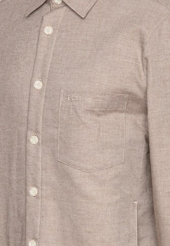 BOSS Comfort Fit Hemd 'Olson ' in Beige