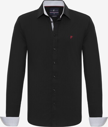 DENIM CULTURE Regular fit Overhemd 'Phil' in Zwart: voorkant
