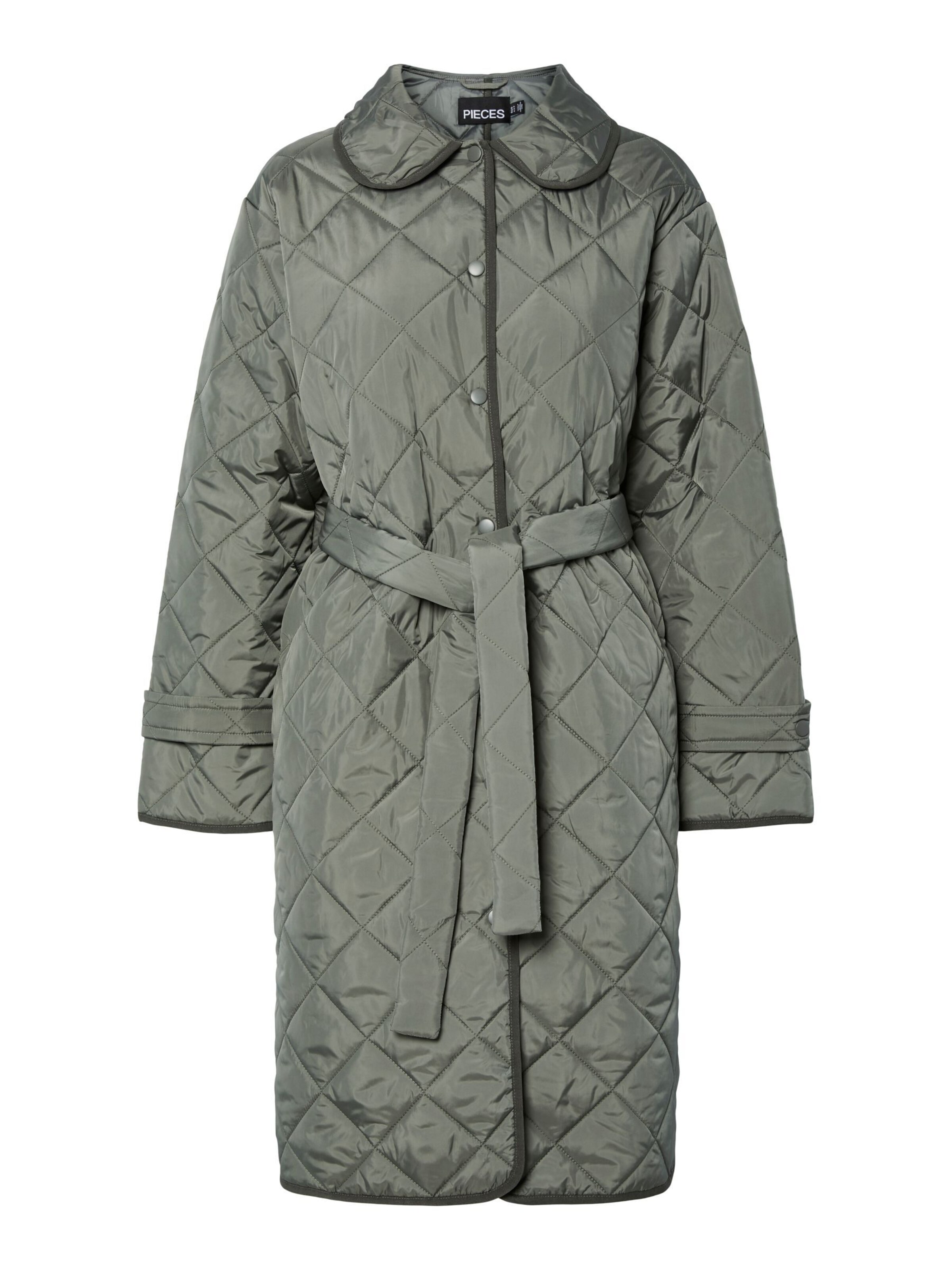 Manteau mi-saison PIECES en vert : devant