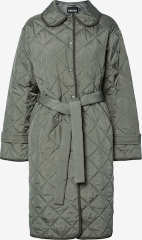 Manteau mi-saison PIECES en vert : devant