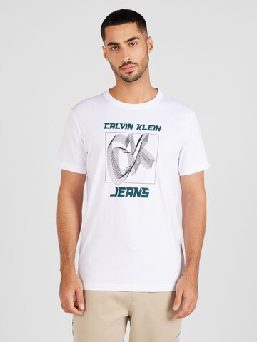 Tricou de la Calvin Klein Jeans pe alb: față