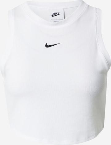 Nike Sportswear Топ 'ESSENTIAL' в бяло: отпред