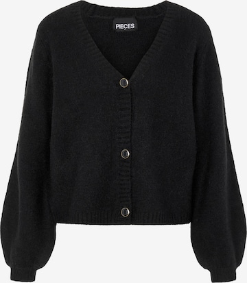 PIECES Knit Cardigan in Black: front