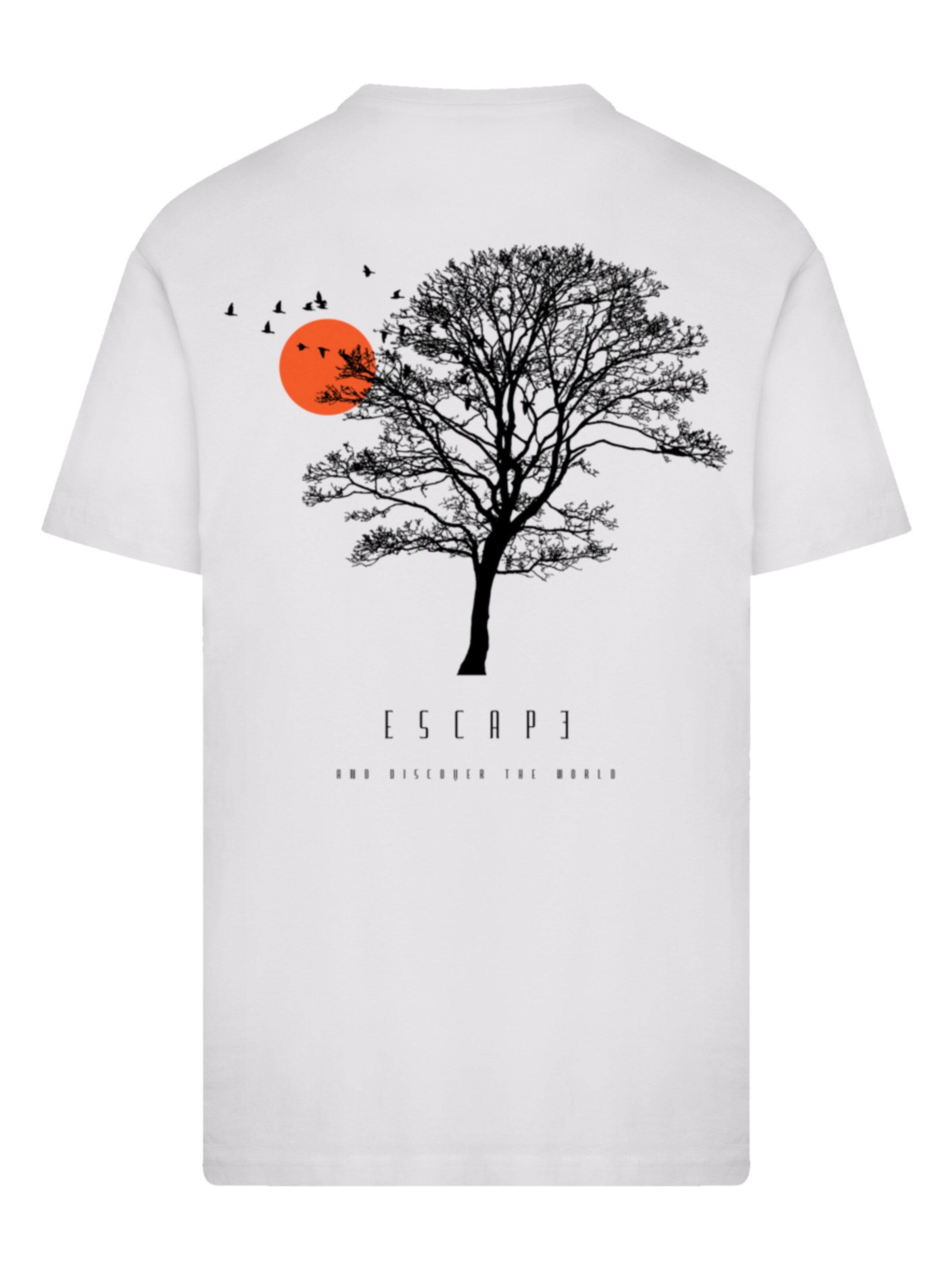 F4NT4STIC T-Shirt 'Escape Discover the World Tree Birds' in Weiß