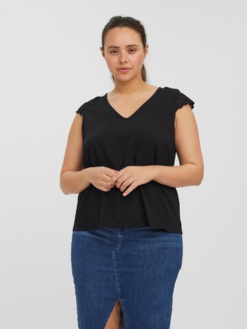 Vero Moda Curve Bluse 'Vica' i sort: forside