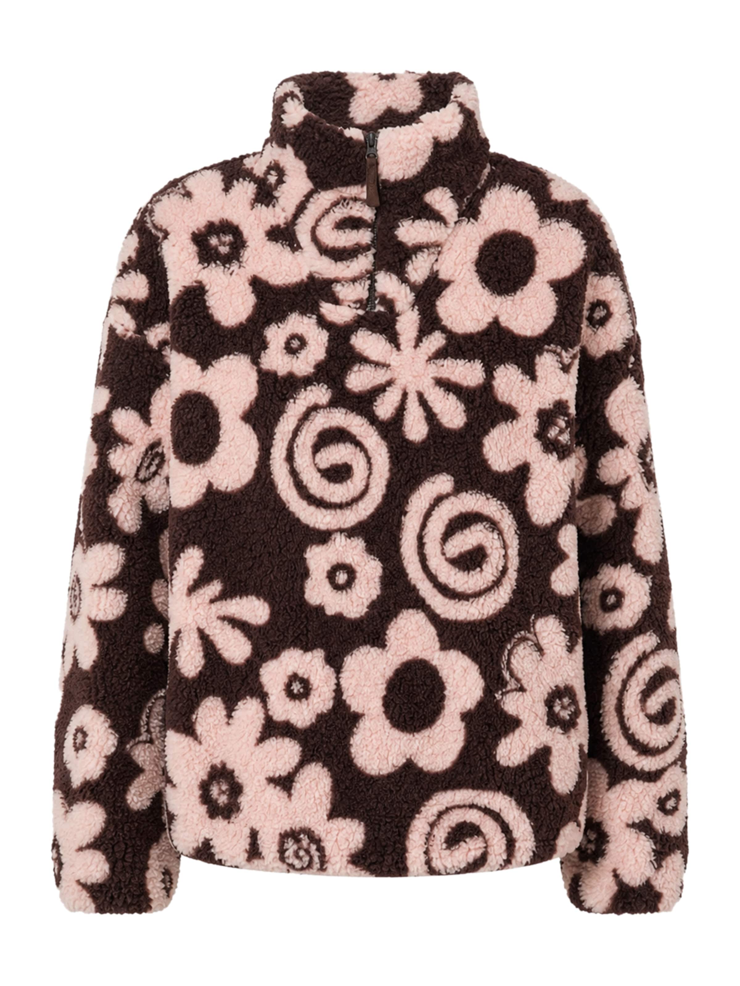 BRAVE SOUL Fleece jas in Bruin: voorkant