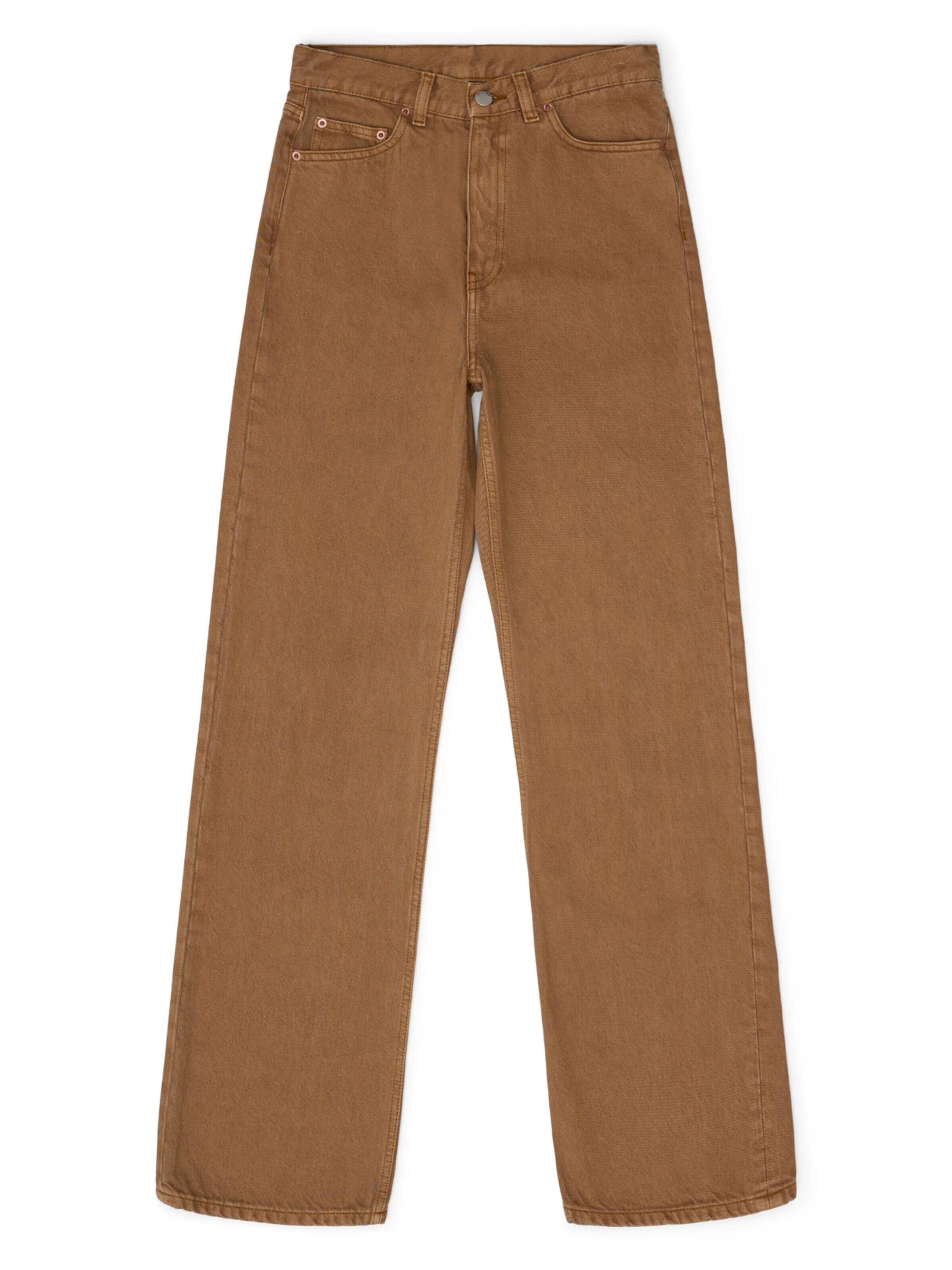Dr. Denim Jeans 'Echo High Straight' in Bruin: voorkant