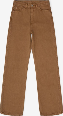 Dr. Denim Jeans 'Echo High Straight' in Bruin: voorkant