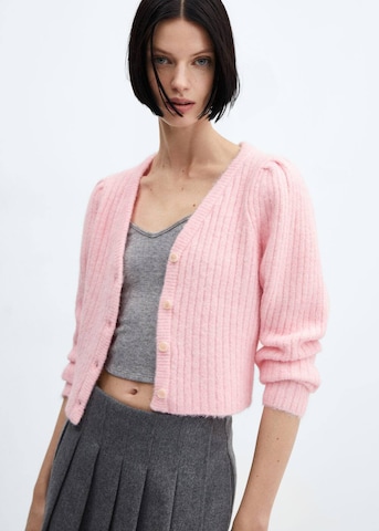 MANGO Knit Cardigan 'Pomme' in Pink: front