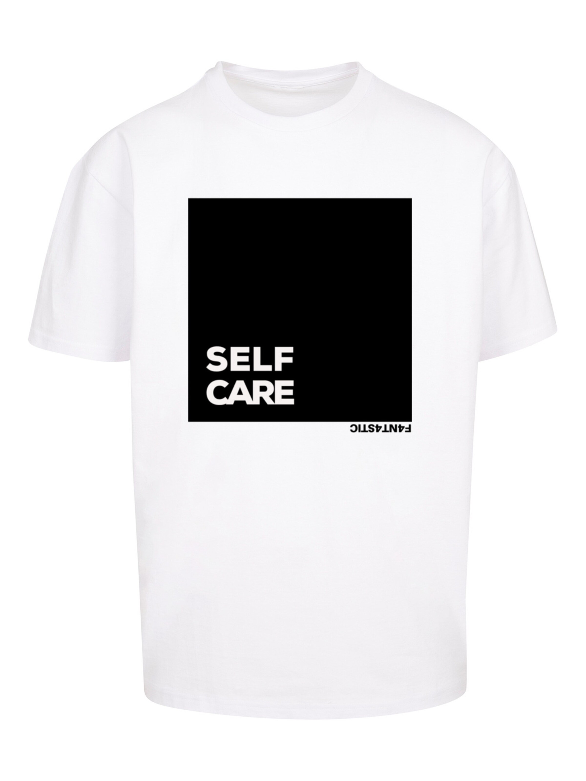T-Shirt 'SELF CARE' F4NT4STIC en blanc : devant