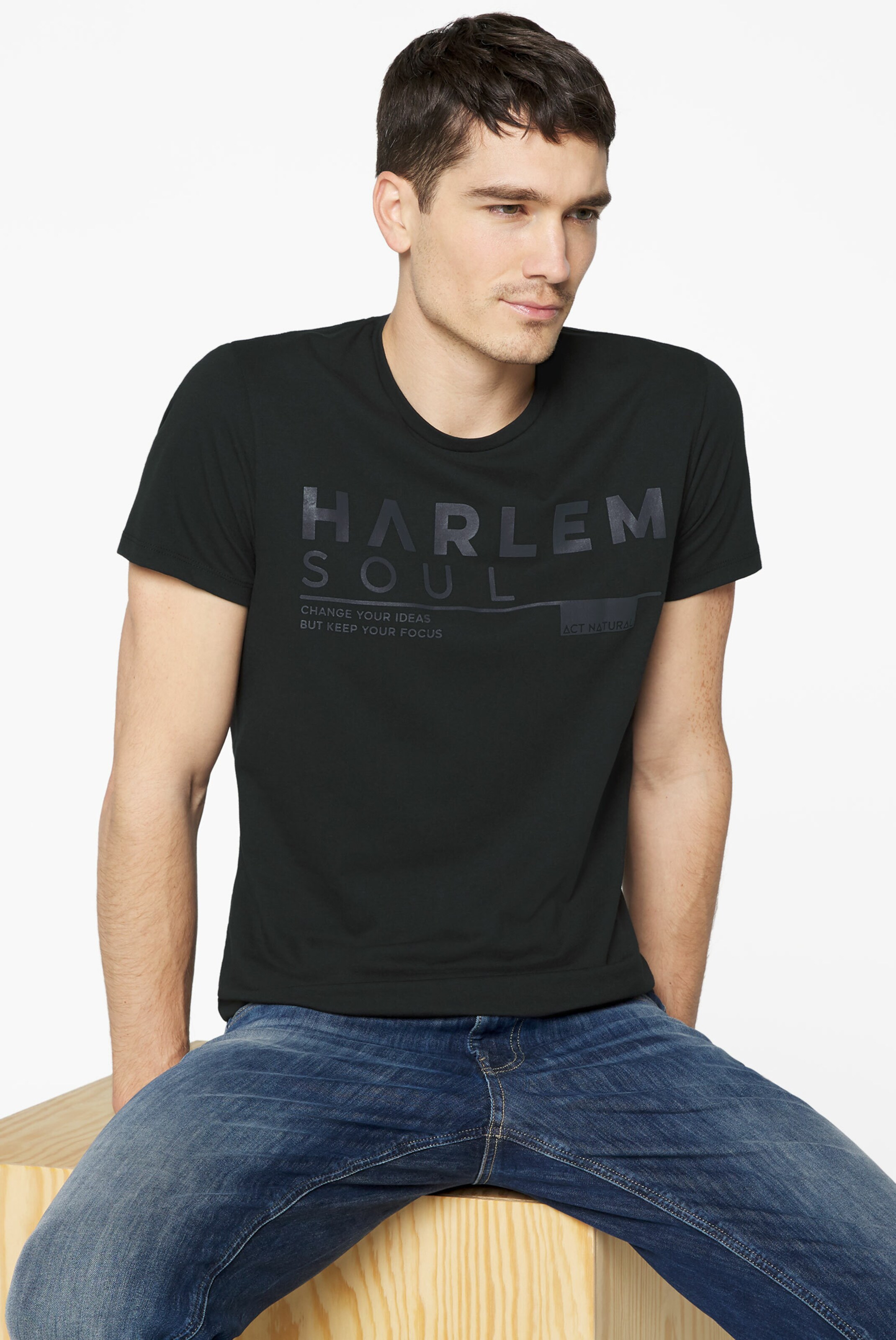 Männer Große Größen Harlem Soul MEL-BOURNE T-Shirt in Schwarz - GH66858 Männer Große Größen Harlem Soul MEL-BOURNE T-Shirt in Schwarz - GH66858