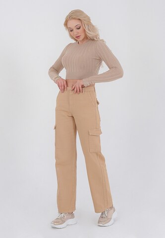 FRESHLIONS Regular Cargohose 'Lil' in Beige