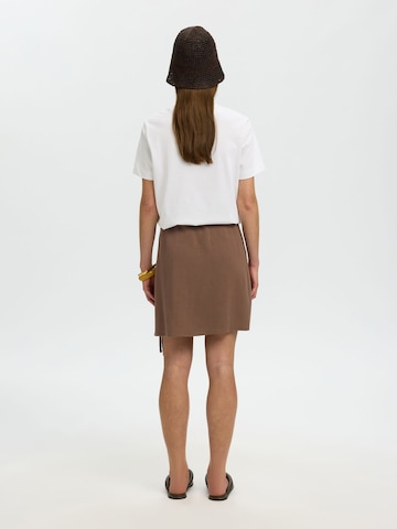 SELECTED Nederdel i brun