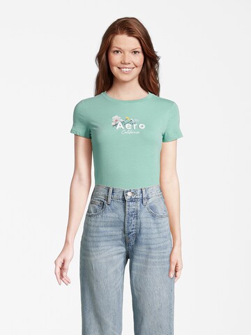 T-shirt AÉROPOSTALE en vert : devant