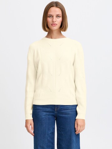 Pull-over ' Boston ' ICHI en blanc : devant