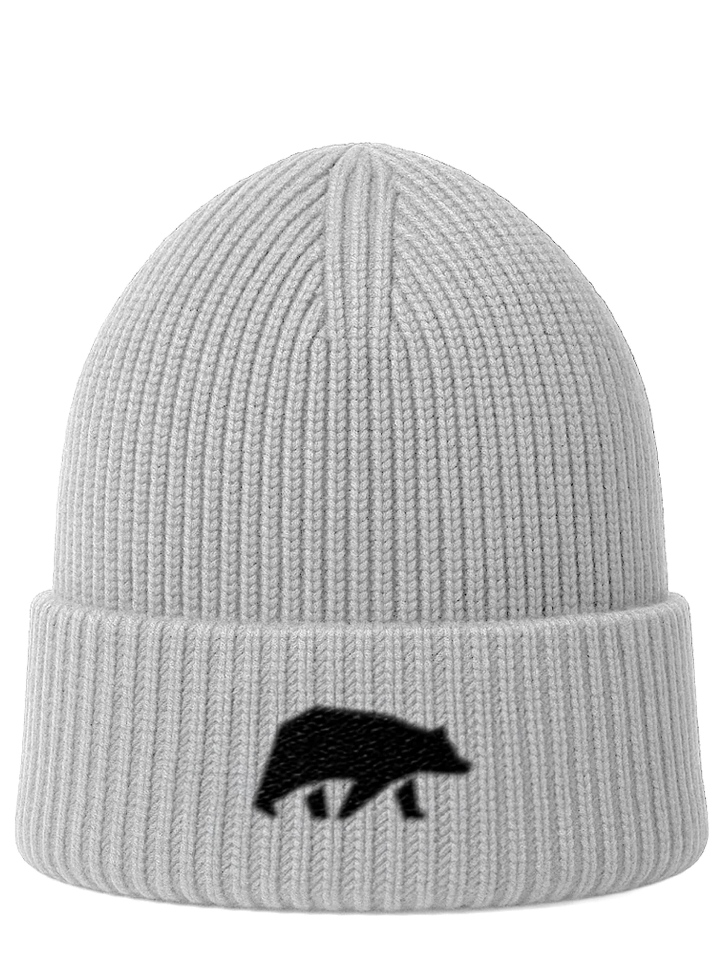 FORSBERG Beanie 'Strickmütze mit FORSBERG Sticklogo' in Grey: front