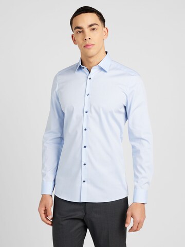 OLYMP - Slim Fit Camisa clássica 'Level 5' em azul: frente