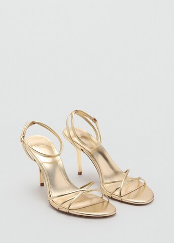 MANGO Strap Sandals 'Zazos1' in Gold