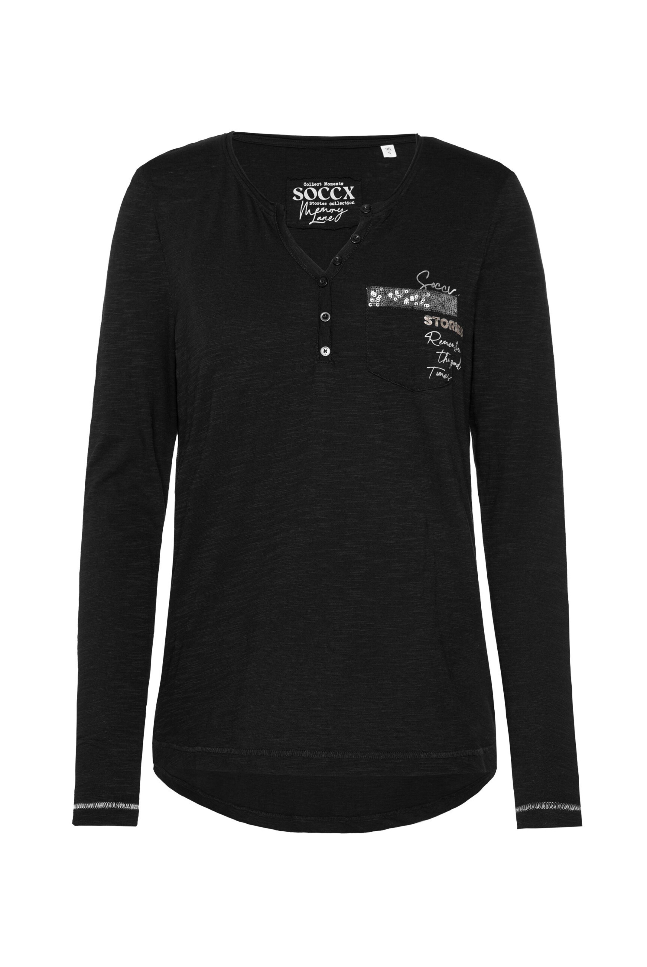 Soccx Shirt 'Memory Lane' in Schwarz: Vorderseite