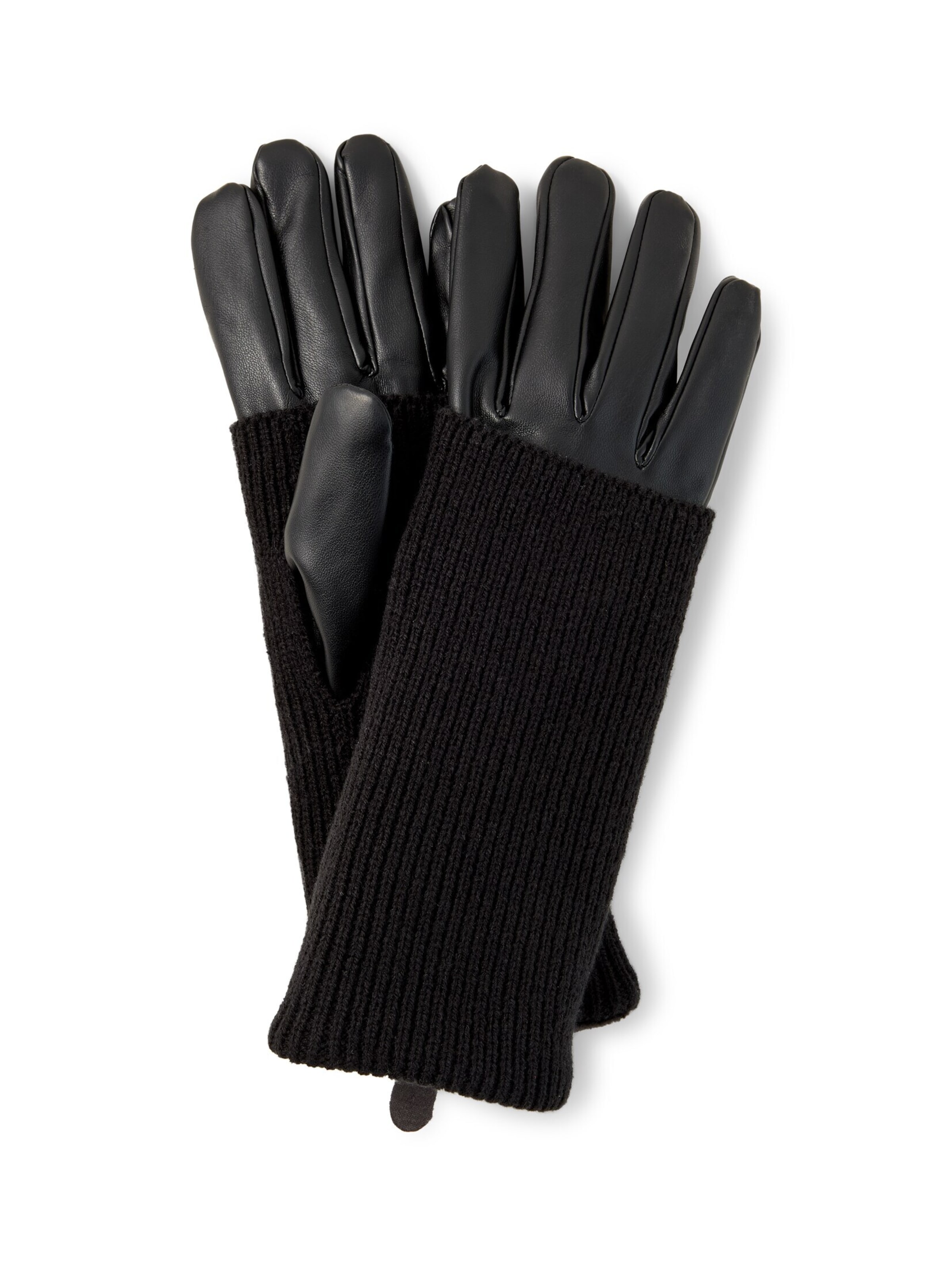 TOM TAILOR Vingerhandschoenen in Zwart: voorkant