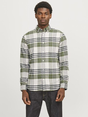 JACK & JONES Regular fit Button Up Shirt in Green: front