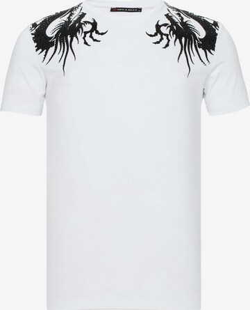 CIPO & BAXX Shirt 'Yakuza Dragon' in White: front