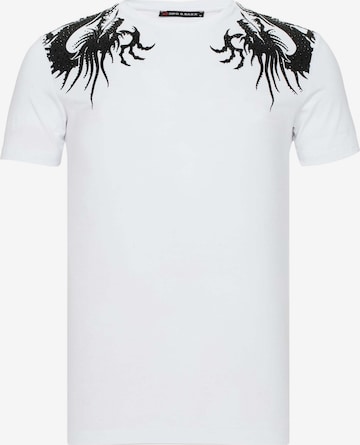 CIPO & BAXX Shirt 'Yakuza Dragon' in White: front