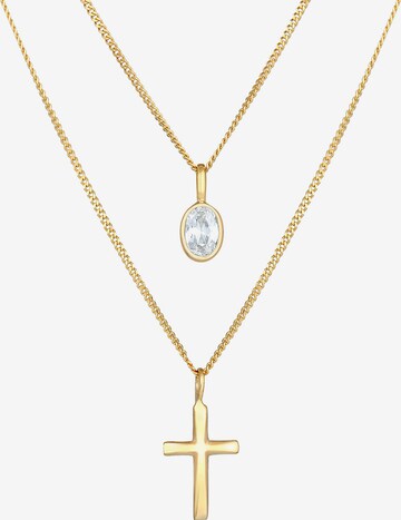 ELLI Halskette Kreuz, Layer in Gold