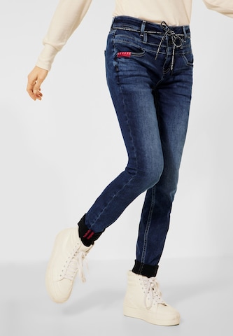 STREET ONE Slimfit Jeans in Blauw: voorkant