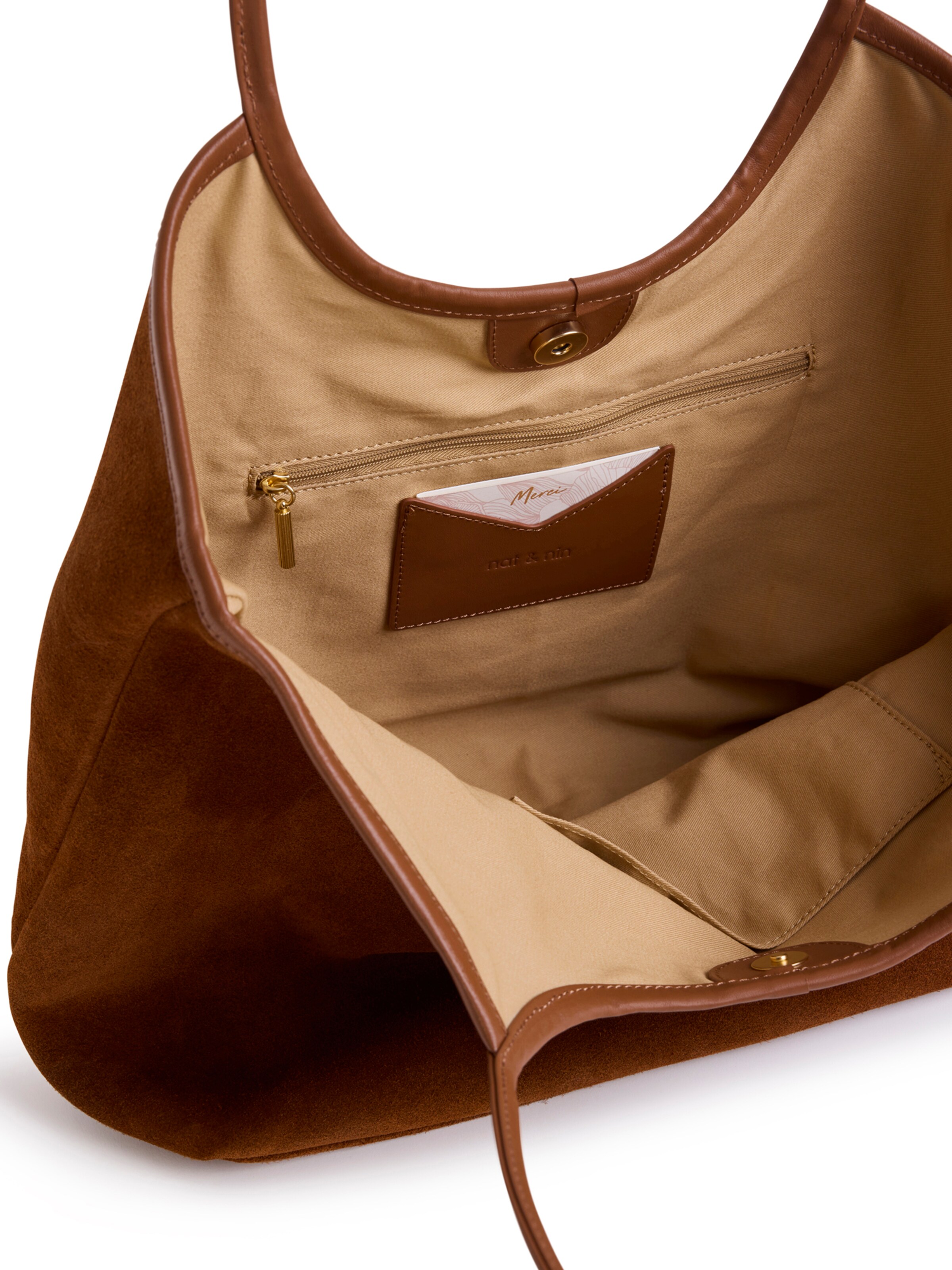 Nat&Nin Shopper ' MILAN ' i brun