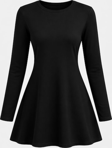 Tunica 'Leafletic Women’s Long Sleeve Crew Neck Tunic' di LEAFLETIC in nero: frontale