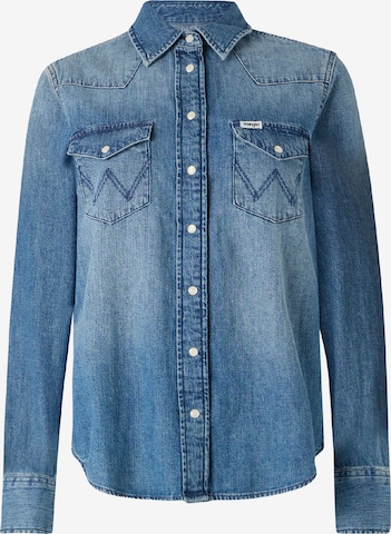 WRANGLER Blus 'HERITAGE' i blå: framsida