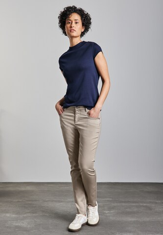 STREET ONE Slimfit Hose im Casual Fit in Grau