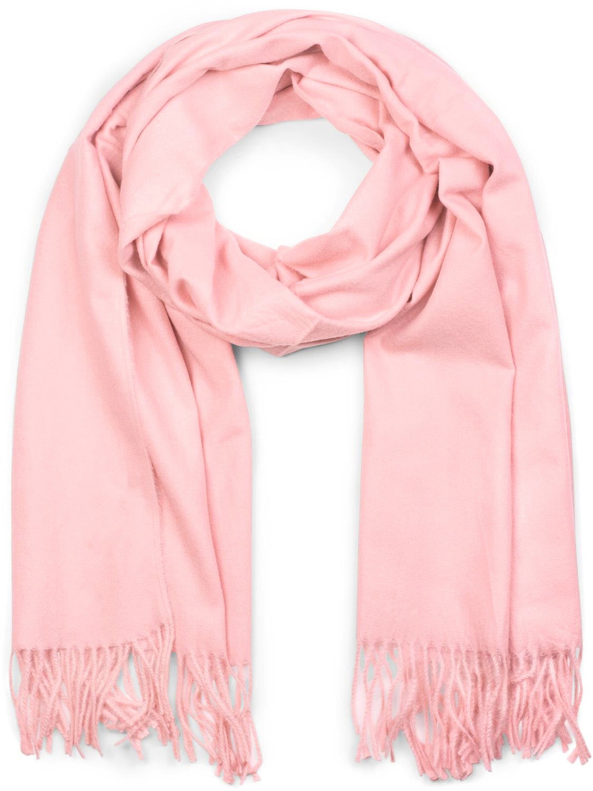styleBREAKER Schal 'Weicher Schal Uni mit Fransen'‌‌‌‌‌‌‌ in One Size in rosa, Produktansicht