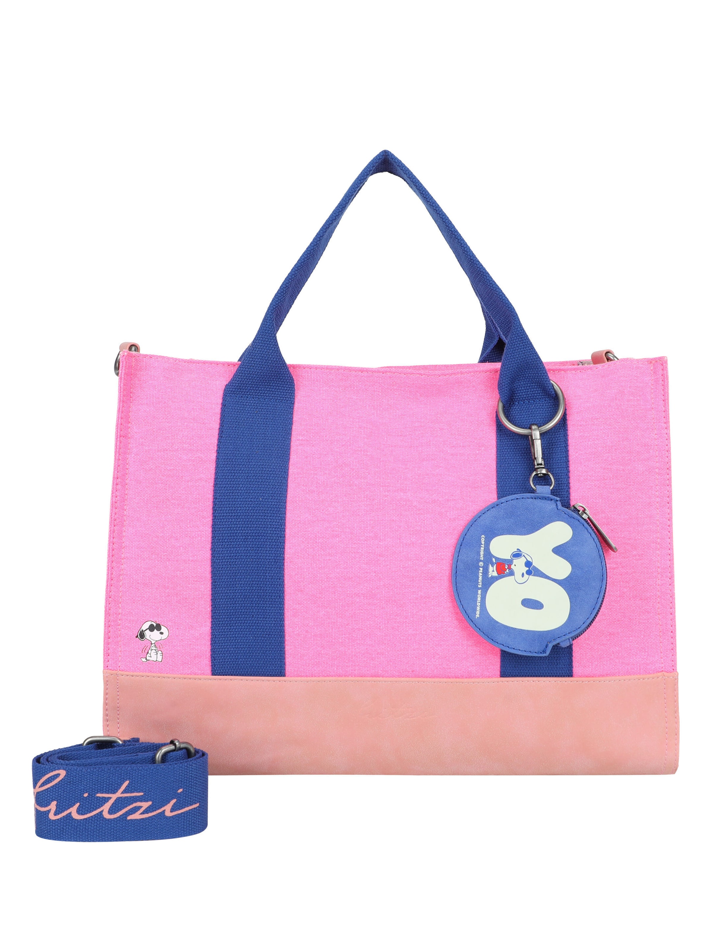 Fritzi aus Preußen Shopper 'PeanutsTM x fritzi Tote Bag Happiness' in Pink: front