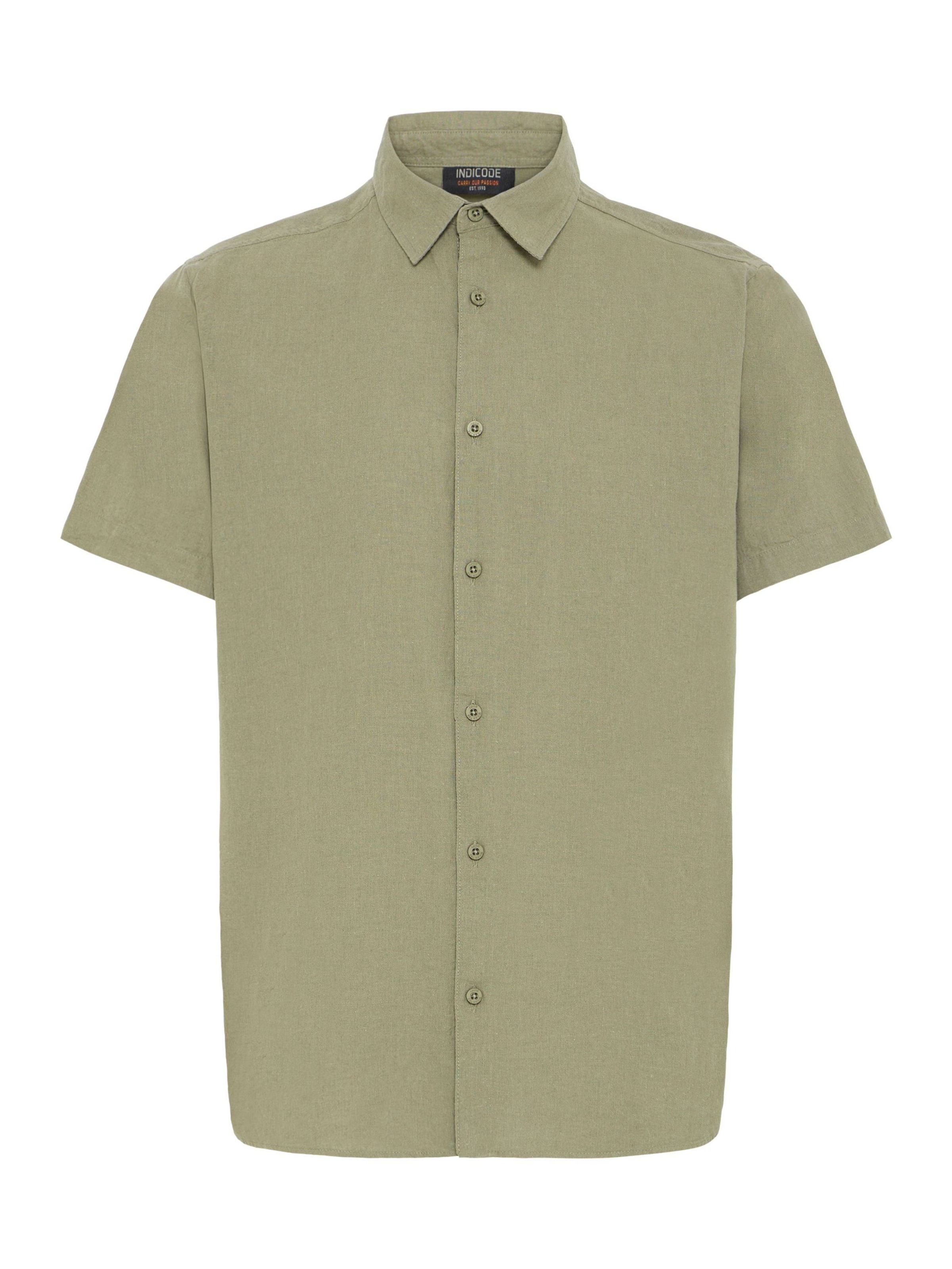 INDICODE JEANS Button Up Shirt 'IDMonk' in Green: front