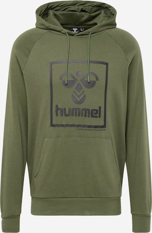 Hummel Sportsweatshirt in Groen: voorkant