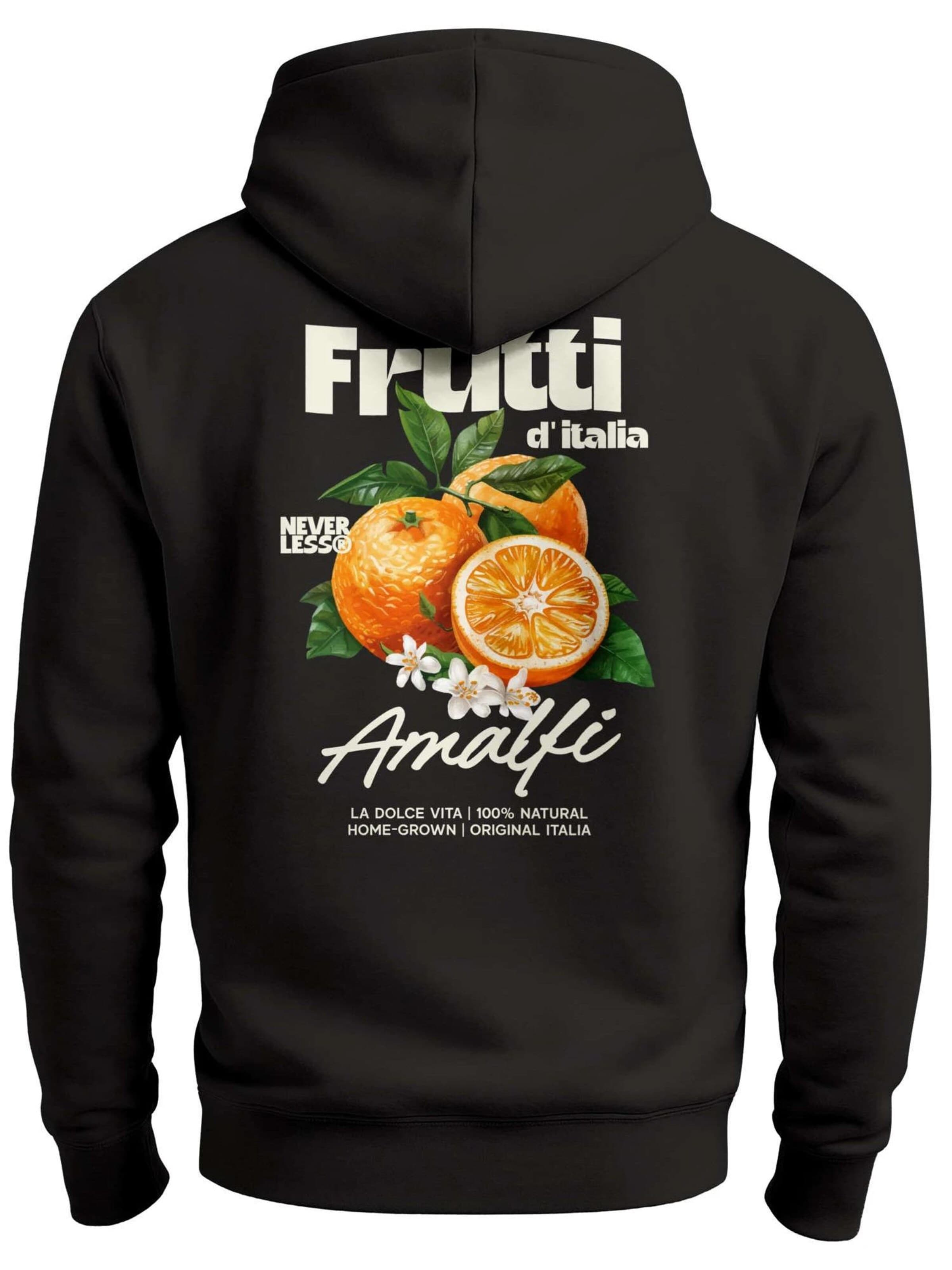 Neverless Sweatshirt 'Frutti di italia' in Black: front