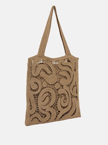 PINKO - Bolso de mano 'PINKO SHOPPER CROCHET GEOMETRICO BORSA' en marrón