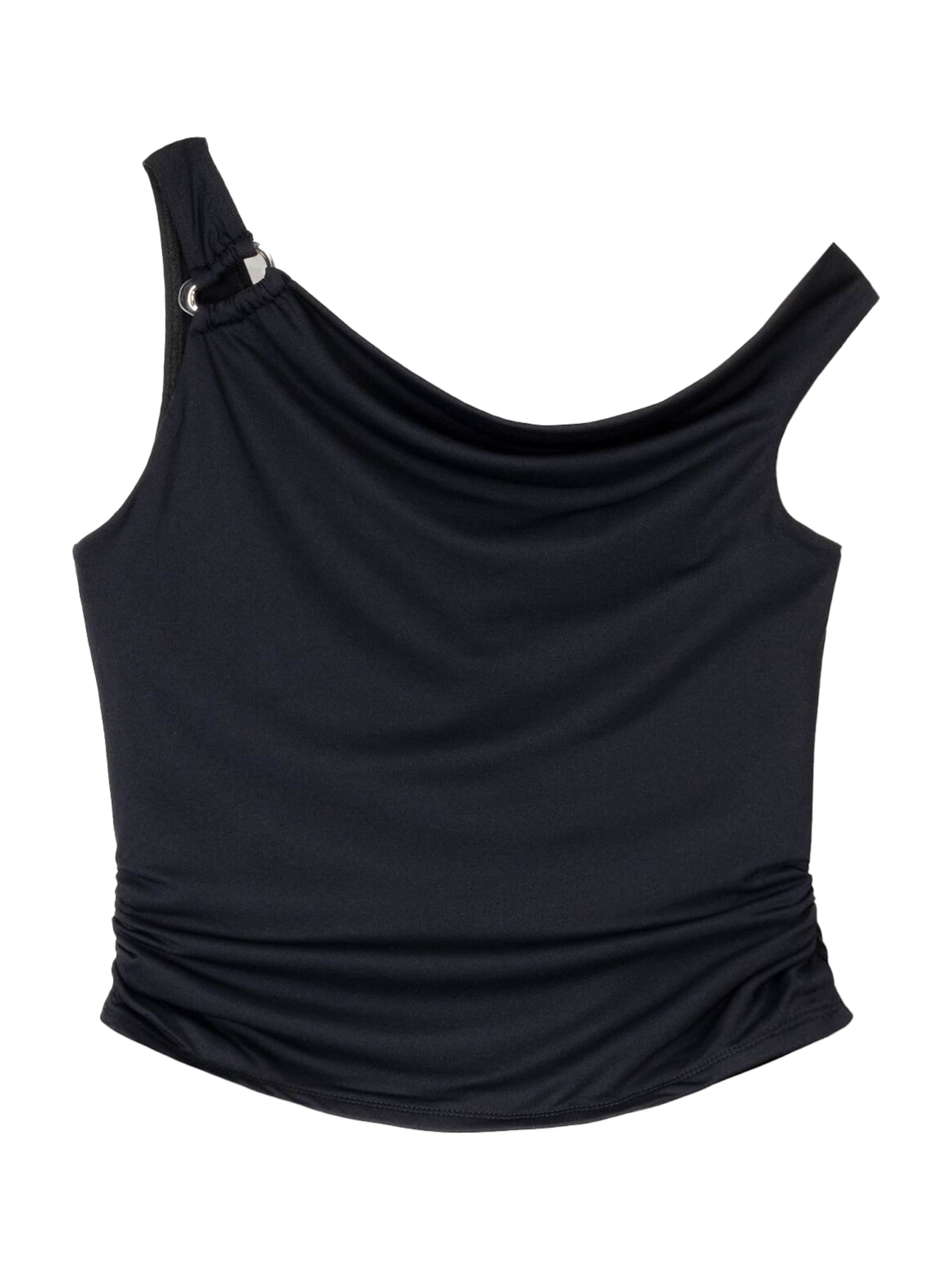 Bershka Тениска в черно: отпред