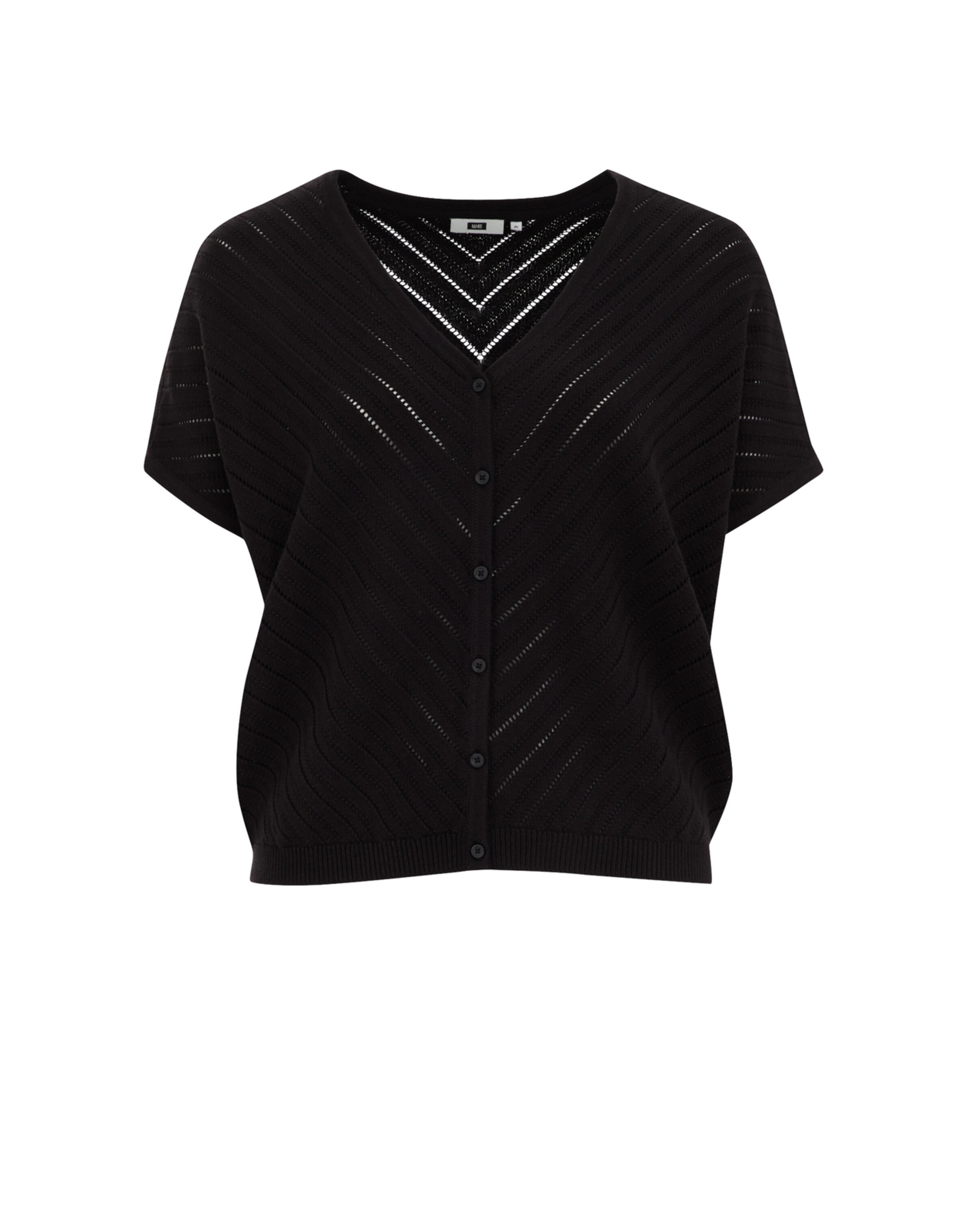 WE Fashion Плетена жилетка в черно: отпред