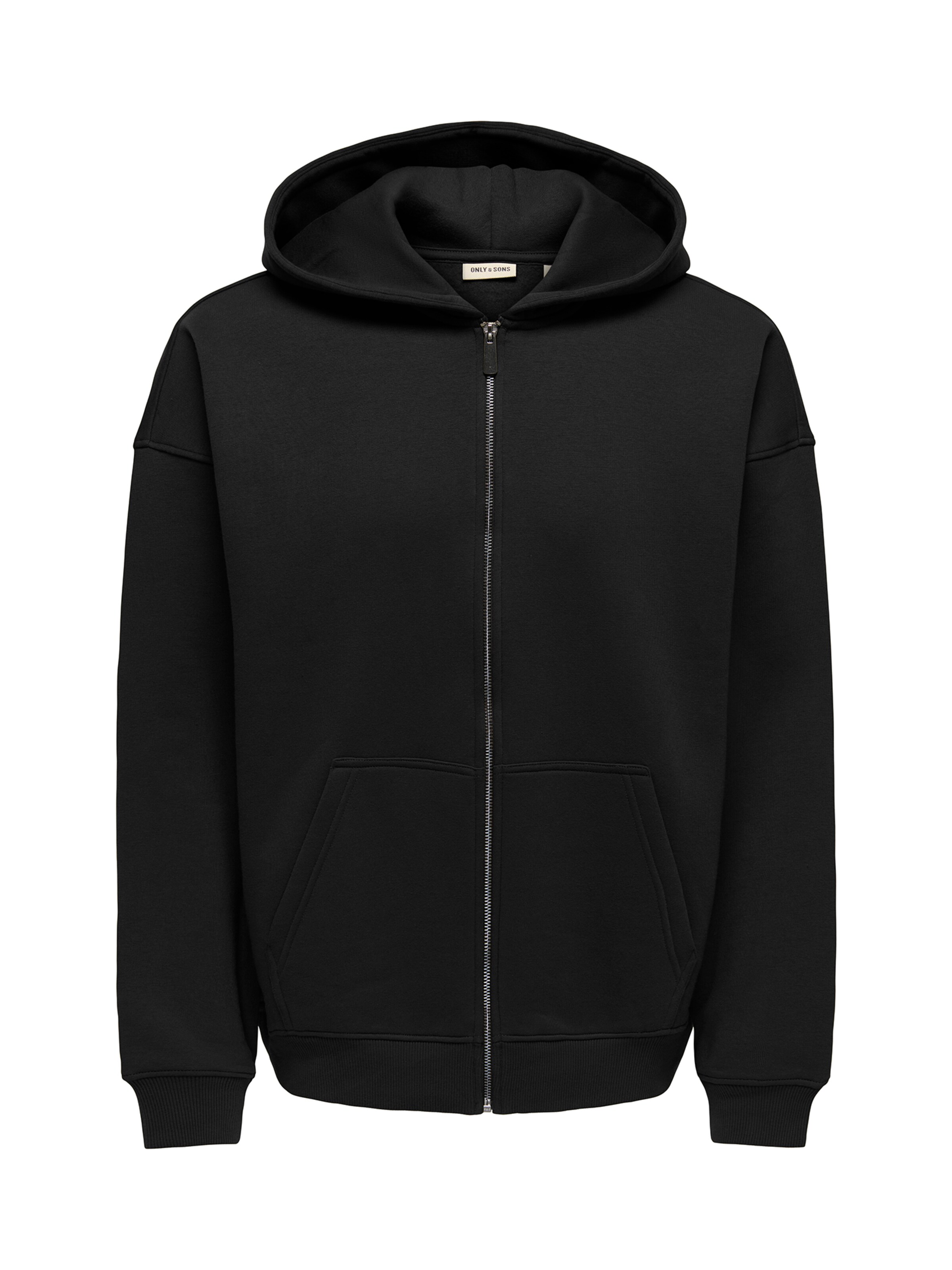 Only & Sons Zip-Up Hoodie 'ONSCERES' in Black: front