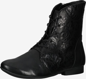 THINK! Lace-Up Ankle Boots in Black: front