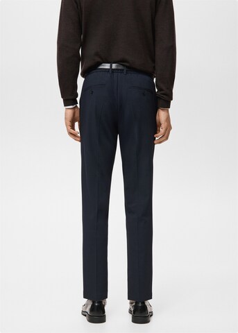 MANGO MAN Slim fit Pleated Pants 'Bologna' in Blue