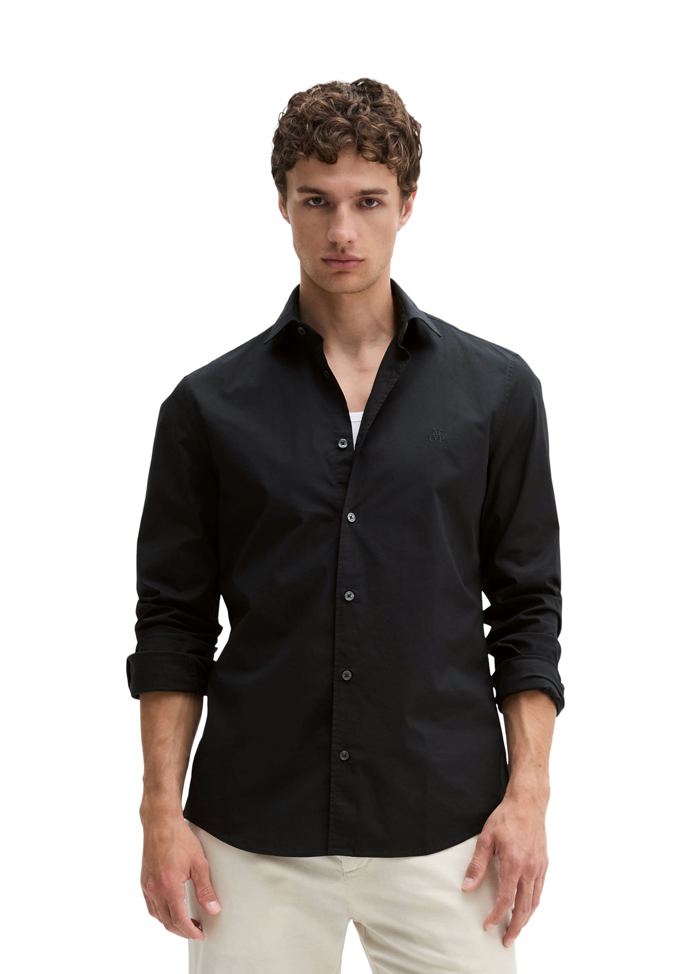 Marc O'Polo Regular fit Button Up Shirt in Black: front