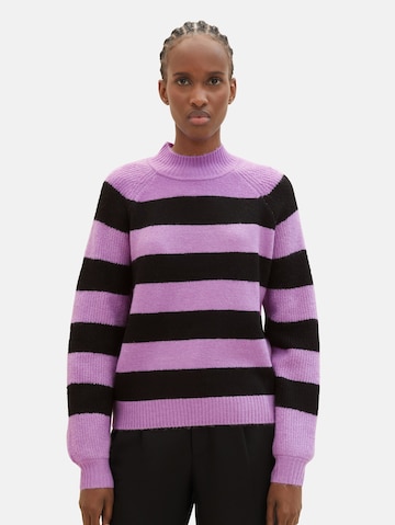 TOM TAILOR DENIM Sweater in Purple: front