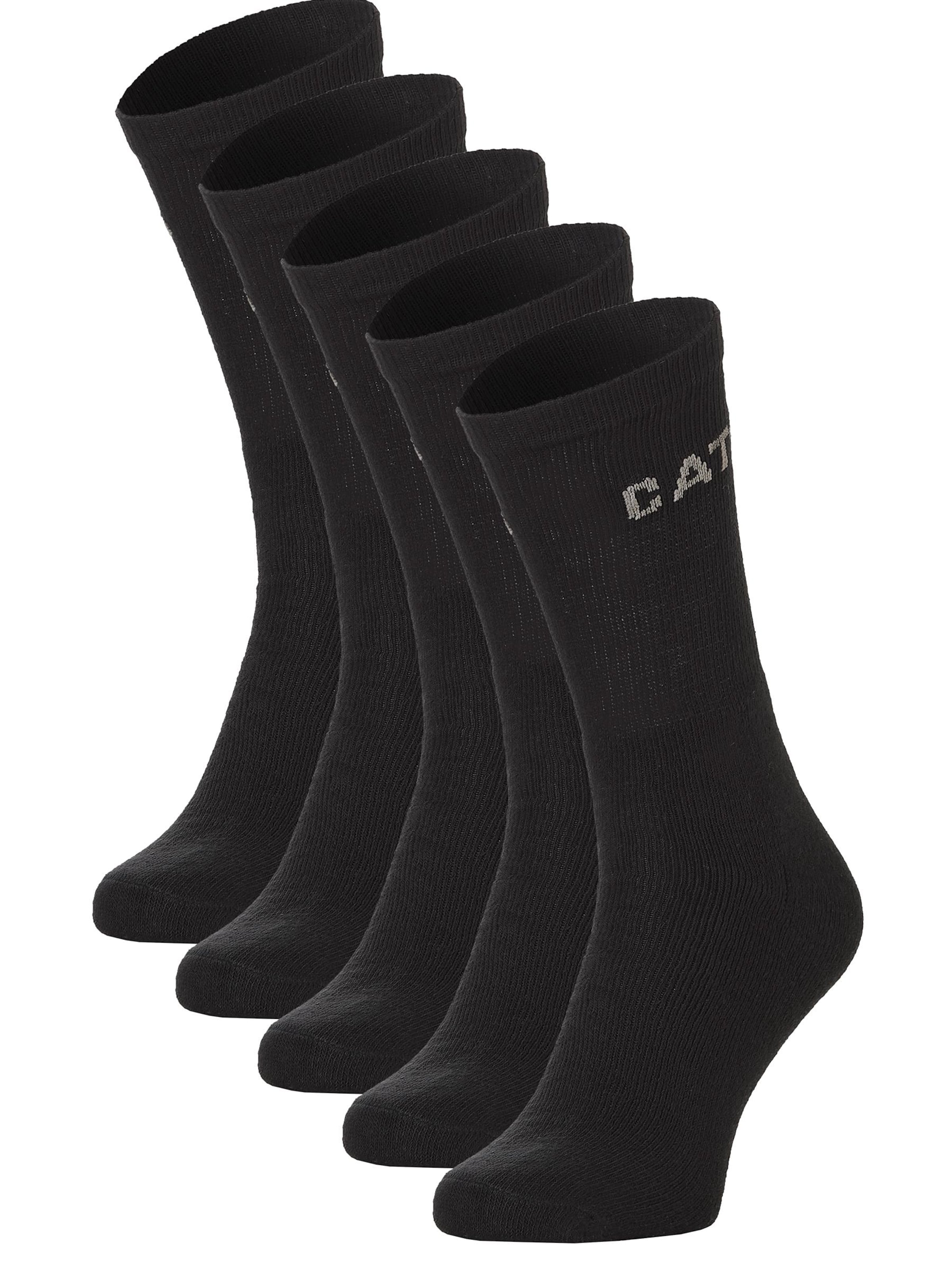 CATERPILLAR Sportsokken 'Caterpillar Heren Performance Sportsok Zwart 5-Pack' in Zwart: voorkant