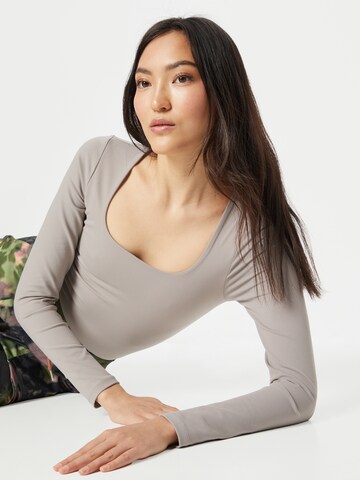 Abercrombie & Fitch Shirt Bodysuit in Grey